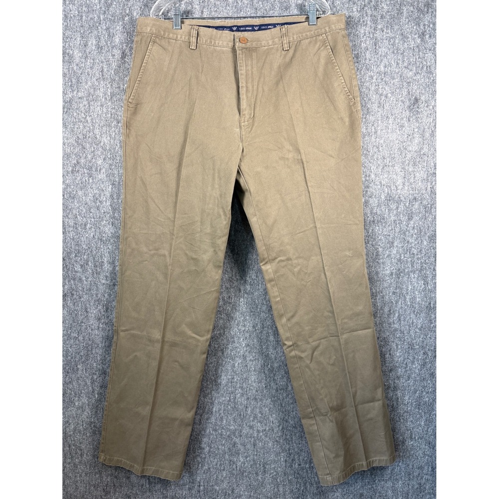 Giorgio Armani Mens Khaki Tan Cotton Twill‎ Straight Leg Chino Pants 40x34